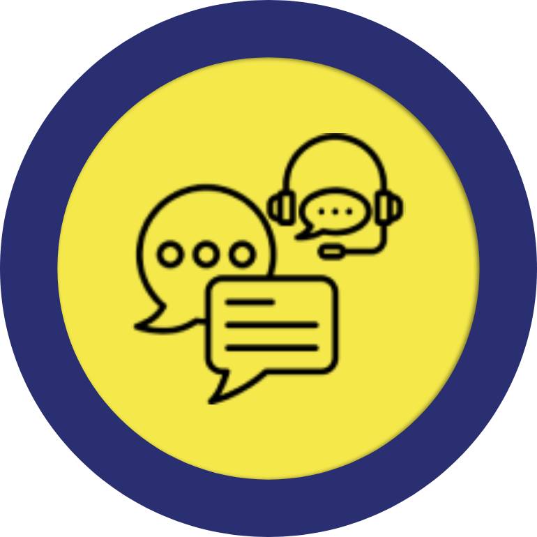 Communication icons in circle