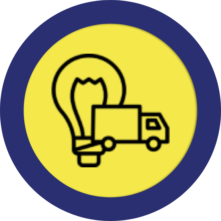 Light bulb and delivery truck